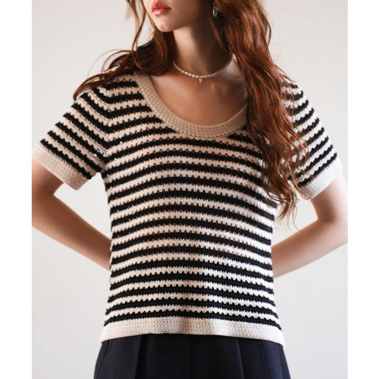 クープネックボーダーサマーニット | SAISON DE PAPILLON  | 詳細画像14 