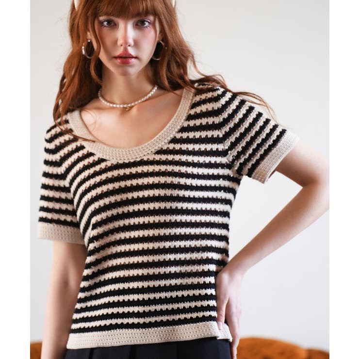 クープネックボーダーサマーニット | SAISON DE PAPILLON  | 詳細画像16 