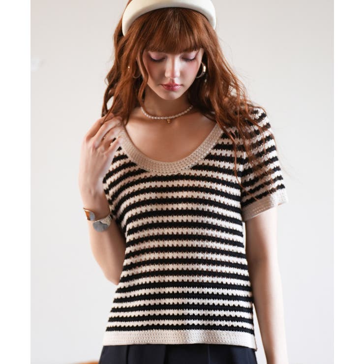 クープネックボーダーサマーニット | SAISON DE PAPILLON  | 詳細画像17 