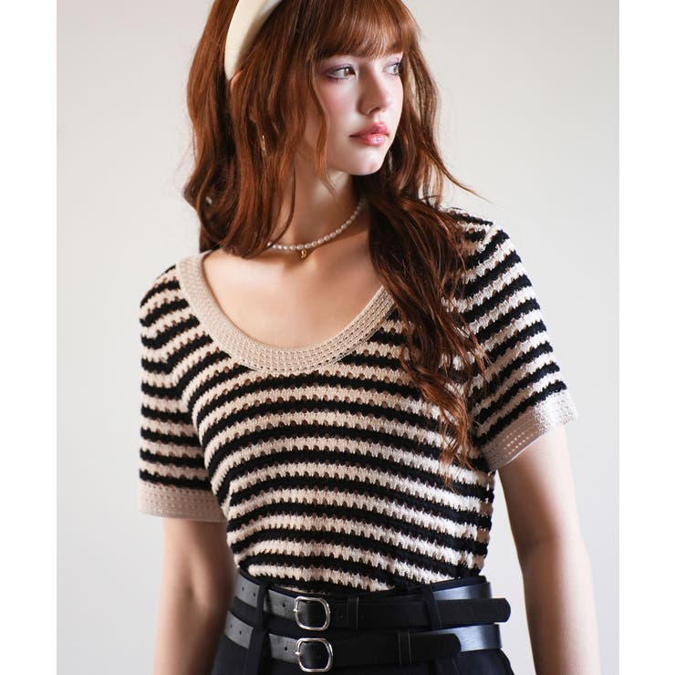 クープネックボーダーサマーニット | SAISON DE PAPILLON  | 詳細画像18 