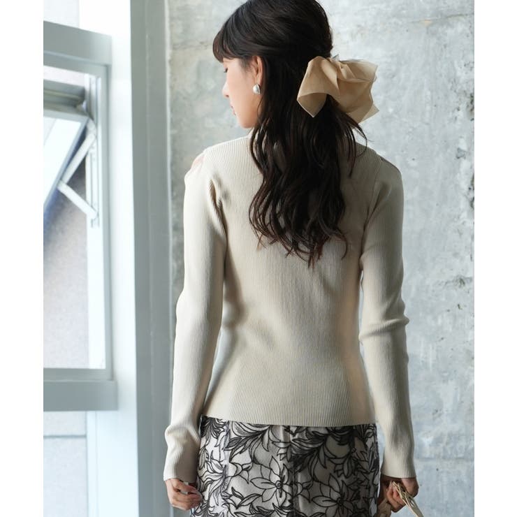 配色オープンショルダーニットプルオーバー | SAISON DE PAPILLON  | 詳細画像15 