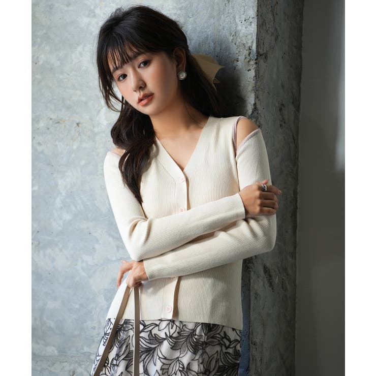 配色オープンショルダーニットプルオーバー | SAISON DE PAPILLON  | 詳細画像18 