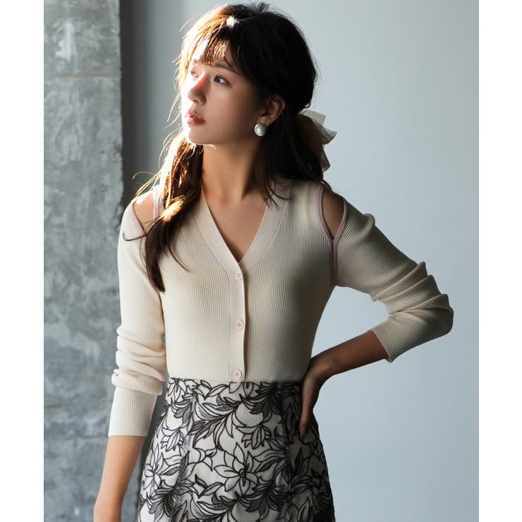 配色オープンショルダーニットプルオーバー | SAISON DE PAPILLON  | 詳細画像20 