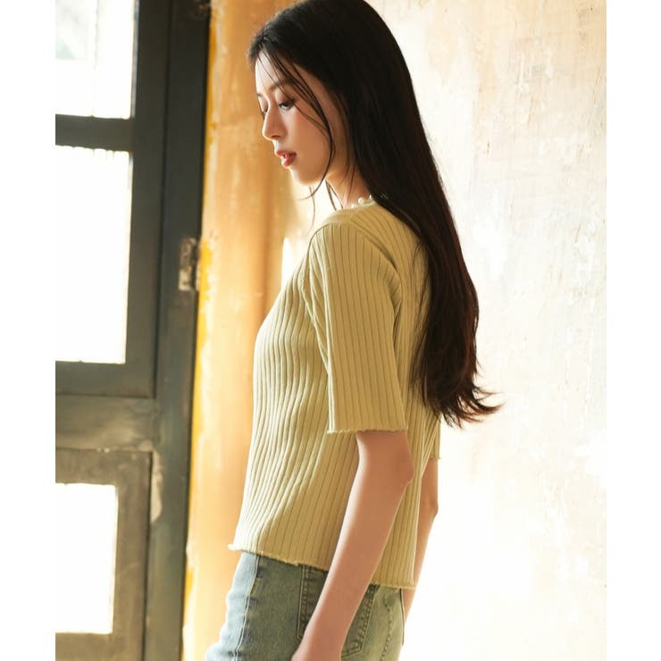 パールネック付きショート丈サマーニット | SAISON DE PAPILLON  | 詳細画像21 