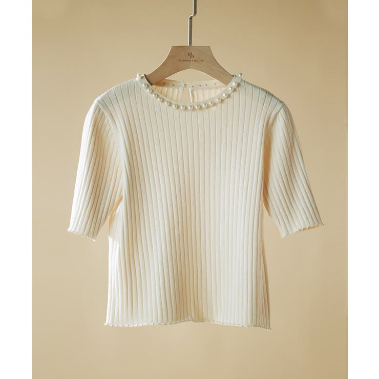 パールネック付きショート丈サマーニット | SAISON DE PAPILLON  | 詳細画像42 