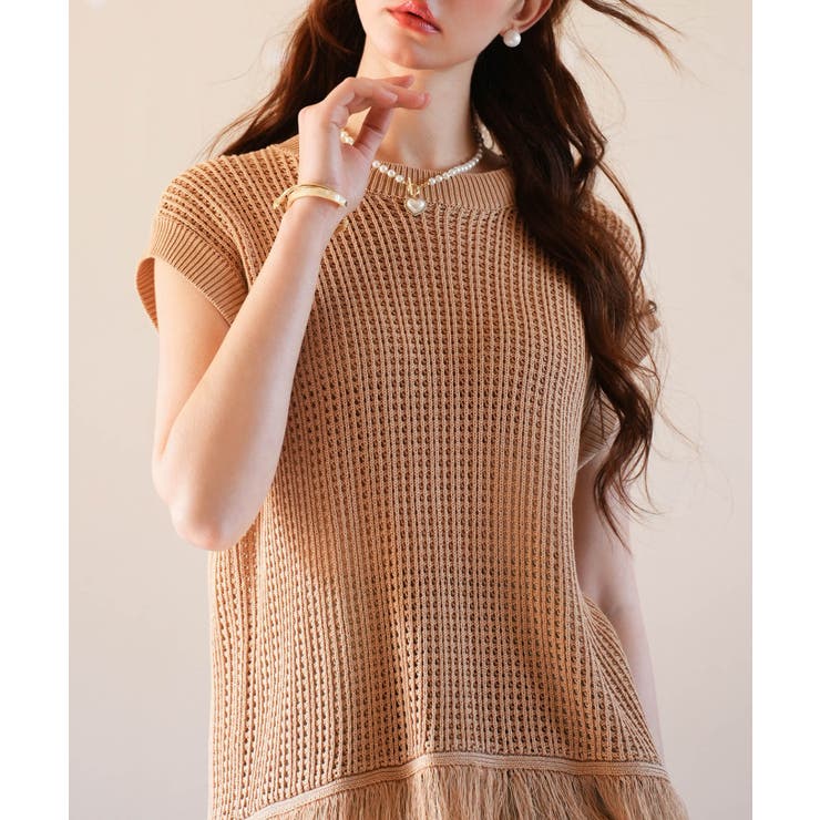 透かし編みフリンジデザインサマーニット | SAISON DE PAPILLON  | 詳細画像17 