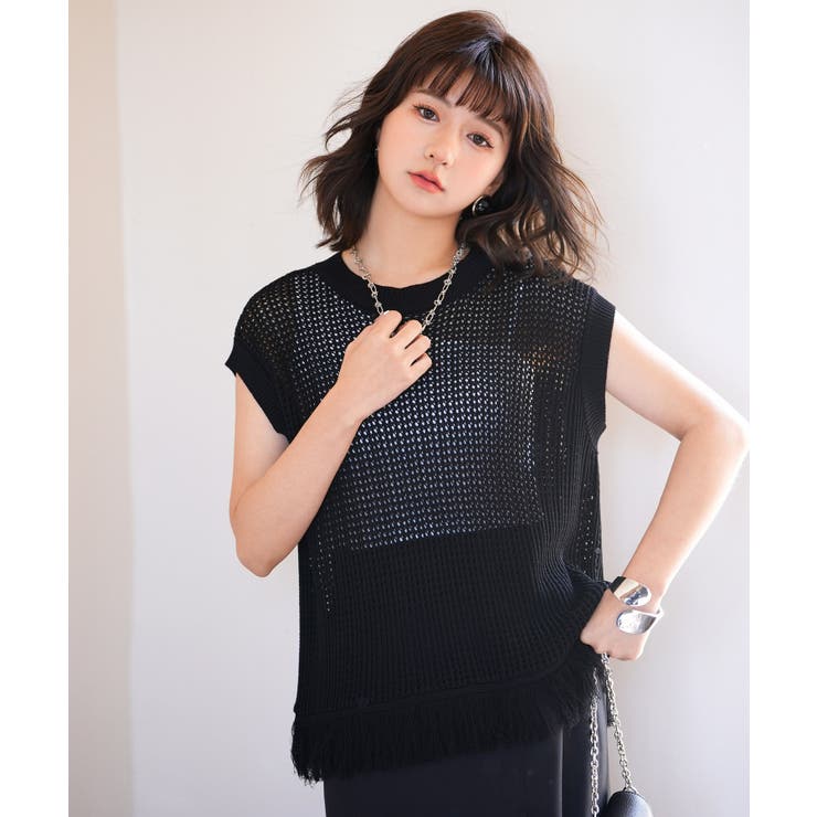 透かし編みフリンジデザインサマーニット | SAISON DE PAPILLON  | 詳細画像18 