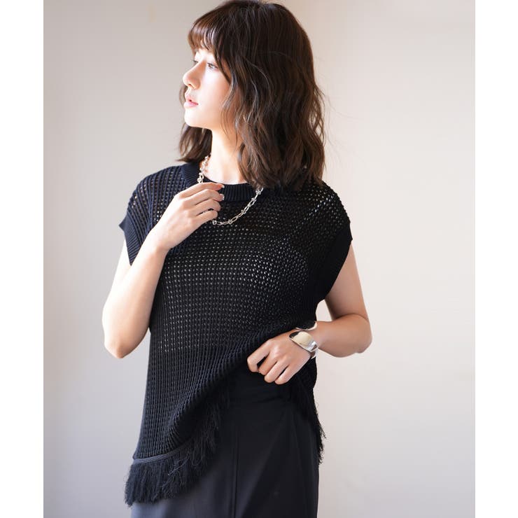 透かし編みフリンジデザインサマーニット | SAISON DE PAPILLON  | 詳細画像19 
