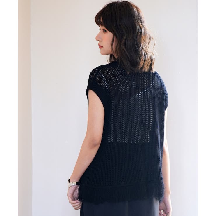 透かし編みフリンジデザインサマーニット | SAISON DE PAPILLON  | 詳細画像20 