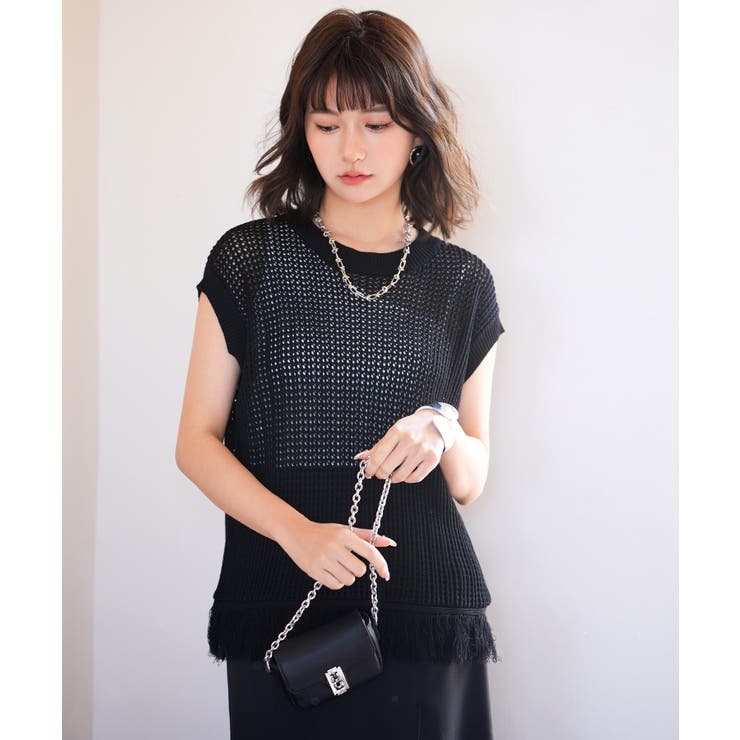 透かし編みフリンジデザインサマーニット | SAISON DE PAPILLON  | 詳細画像22 