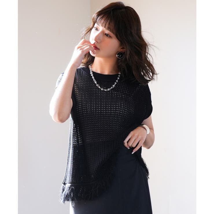 透かし編みフリンジデザインサマーニット | SAISON DE PAPILLON  | 詳細画像23 