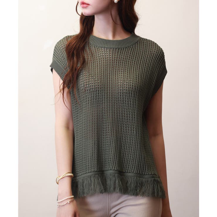 透かし編みフリンジデザインサマーニット | SAISON DE PAPILLON  | 詳細画像24 