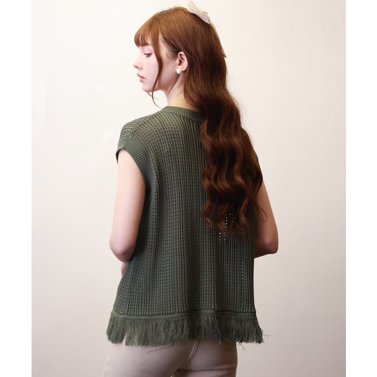 透かし編みフリンジデザインサマーニット | SAISON DE PAPILLON  | 詳細画像26 