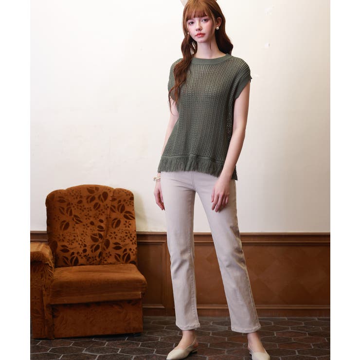 透かし編みフリンジデザインサマーニット | SAISON DE PAPILLON  | 詳細画像27 