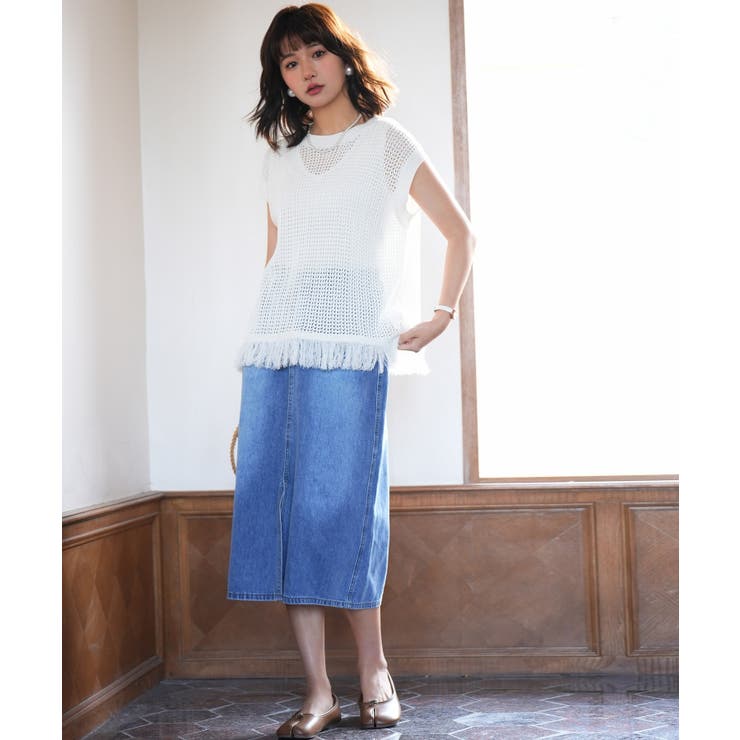 透かし編みフリンジデザインサマーニット | SAISON DE PAPILLON  | 詳細画像38 