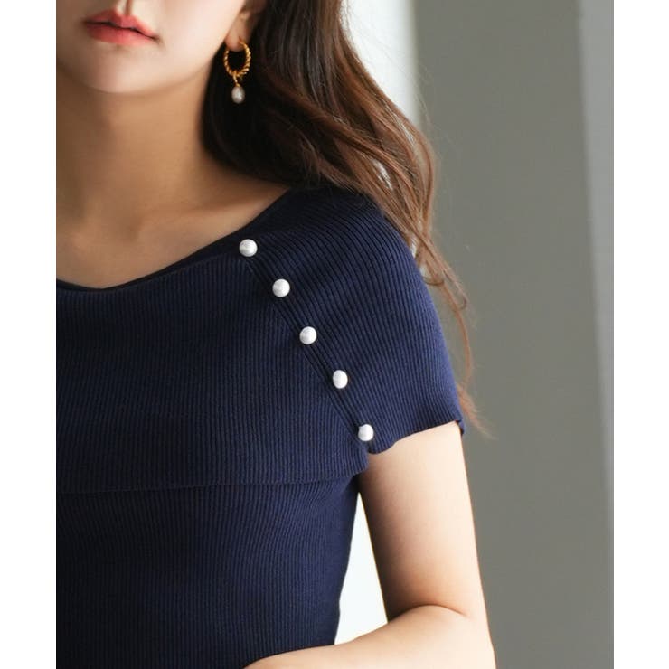 ケープ風2way半袖サマーニット | SAISON DE PAPILLON  | 詳細画像8 