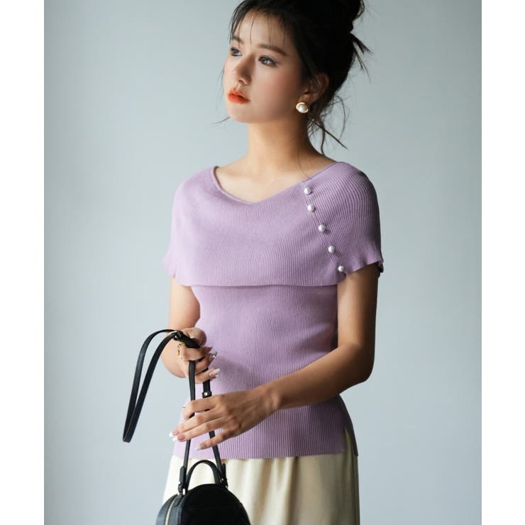 ケープ風2way半袖サマーニット | SAISON DE PAPILLON  | 詳細画像10 