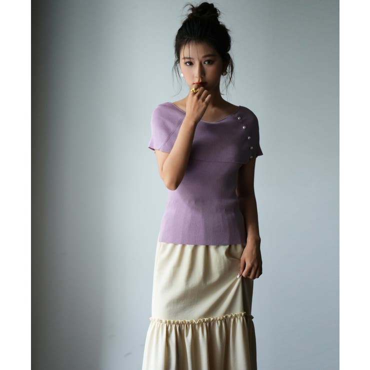 ケープ風2way半袖サマーニット | SAISON DE PAPILLON  | 詳細画像13 