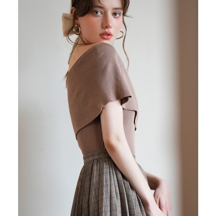 ケープ風2way半袖サマーニット | SAISON DE PAPILLON  | 詳細画像18 