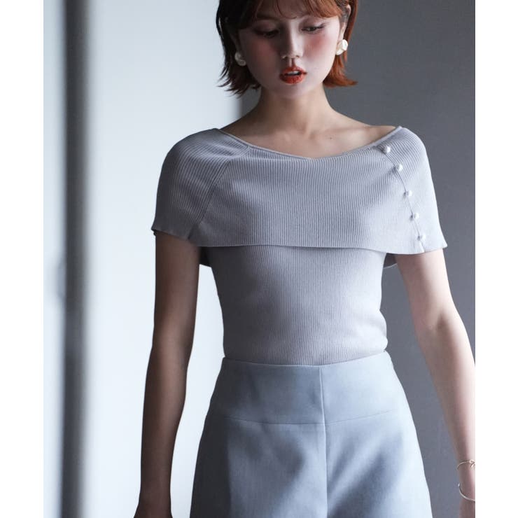 ケープ風2way半袖サマーニット | SAISON DE PAPILLON  | 詳細画像25 