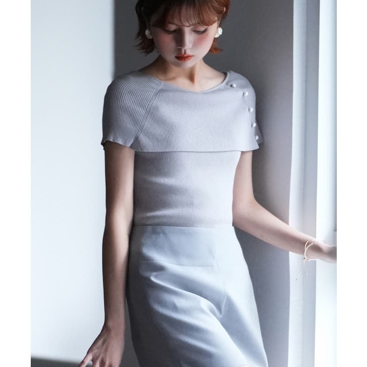 ケープ風2way半袖サマーニット | SAISON DE PAPILLON  | 詳細画像26 