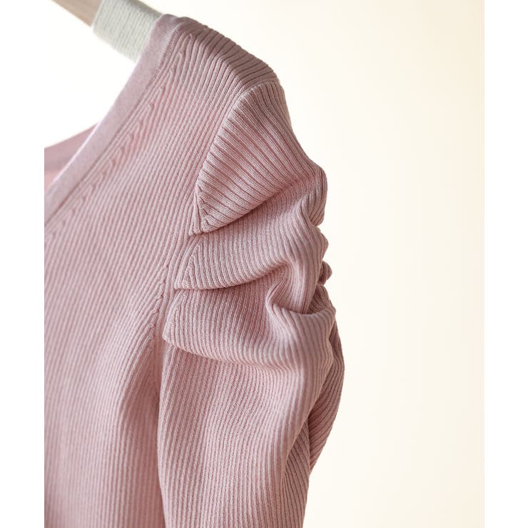 ギャザーパフスリーブVネックニットプルオーバー | SAISON DE PAPILLON  | 詳細画像57 