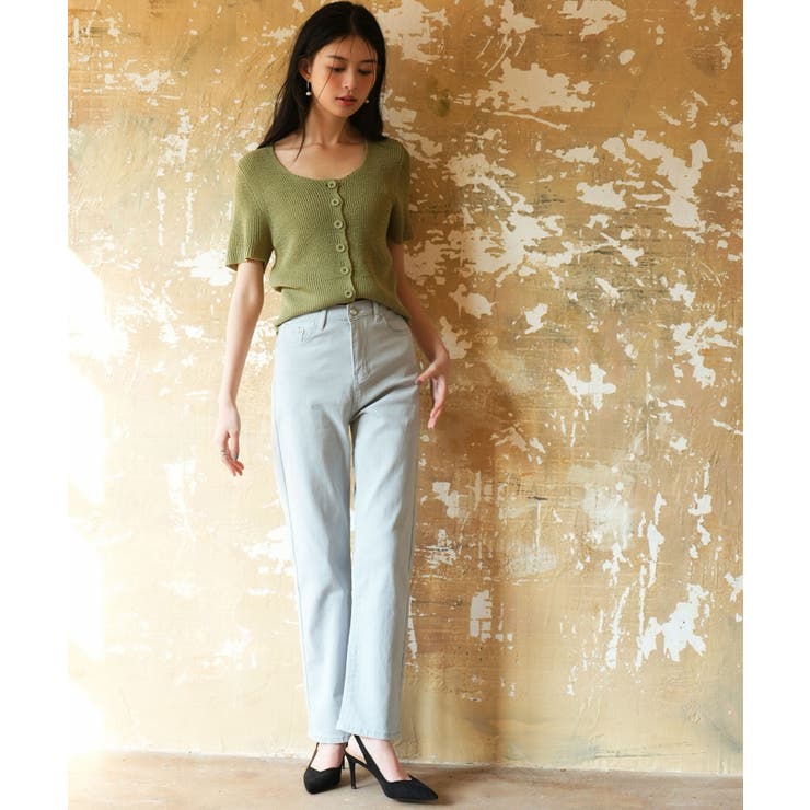 リブ切り替えショート丈半袖ニット | SAISON DE PAPILLON  | 詳細画像12 