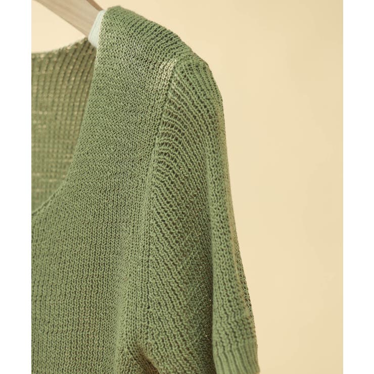 リブ切り替えショート丈半袖ニット | SAISON DE PAPILLON  | 詳細画像44 