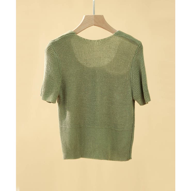 リブ切り替えショート丈半袖ニット | SAISON DE PAPILLON  | 詳細画像48 