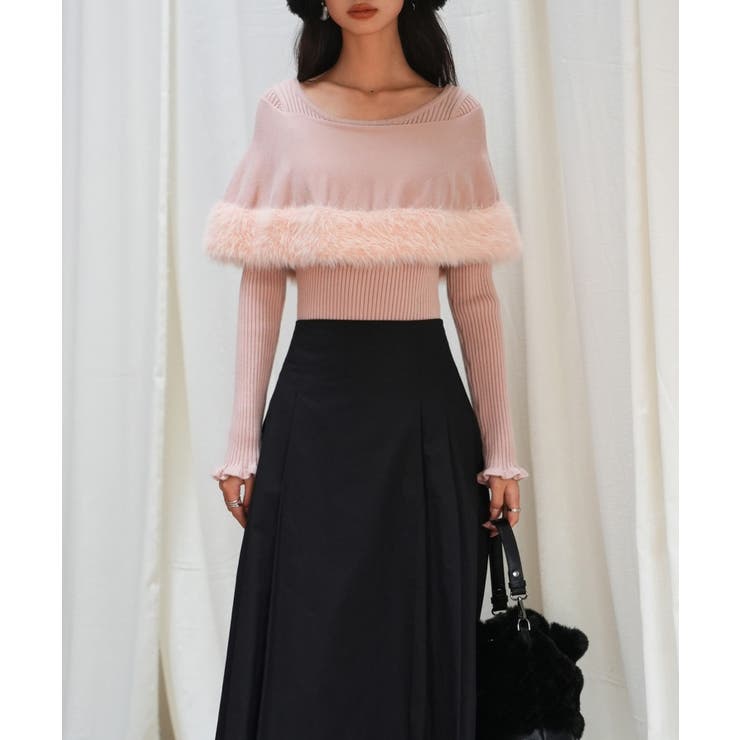 ファー付きケープライクニットプルオーバー | SAISON DE PAPILLON  | 詳細画像25 