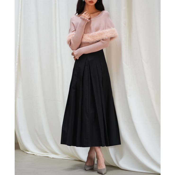 ファー付きケープライクニットプルオーバー | SAISON DE PAPILLON  | 詳細画像29 