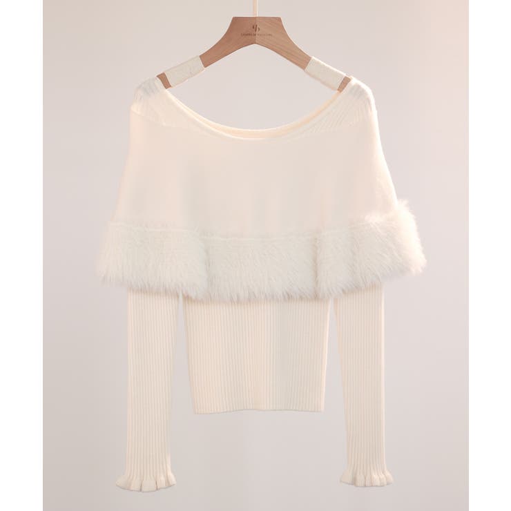 ファー付きケープライクニットプルオーバー | SAISON DE PAPILLON  | 詳細画像35 