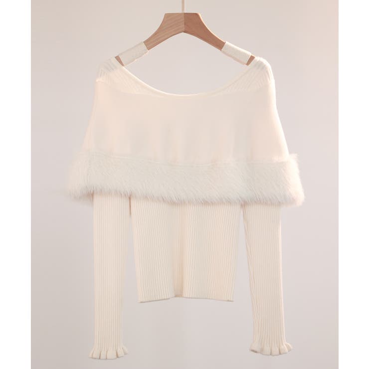 ファー付きケープライクニットプルオーバー | SAISON DE PAPILLON  | 詳細画像36 