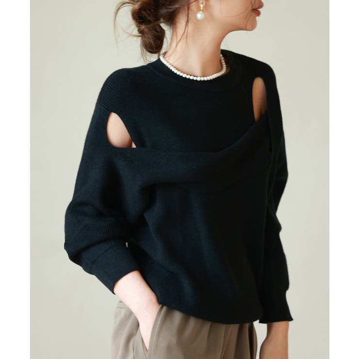 ショルダースリットニットプルオーバー | SAISON DE PAPILLON  | 詳細画像4 