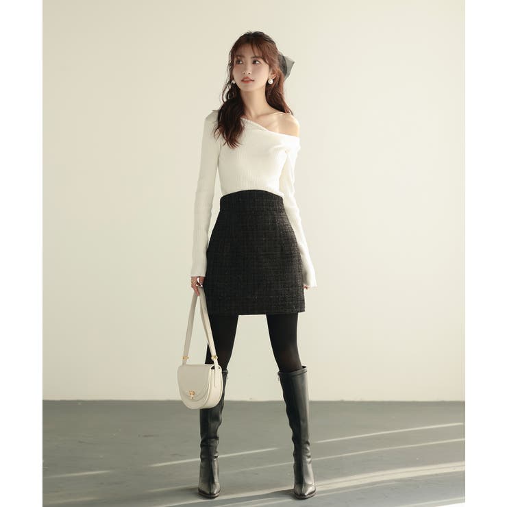 イレギュラーネックニットプルオーバー | SAISON DE PAPILLON  | 詳細画像11 