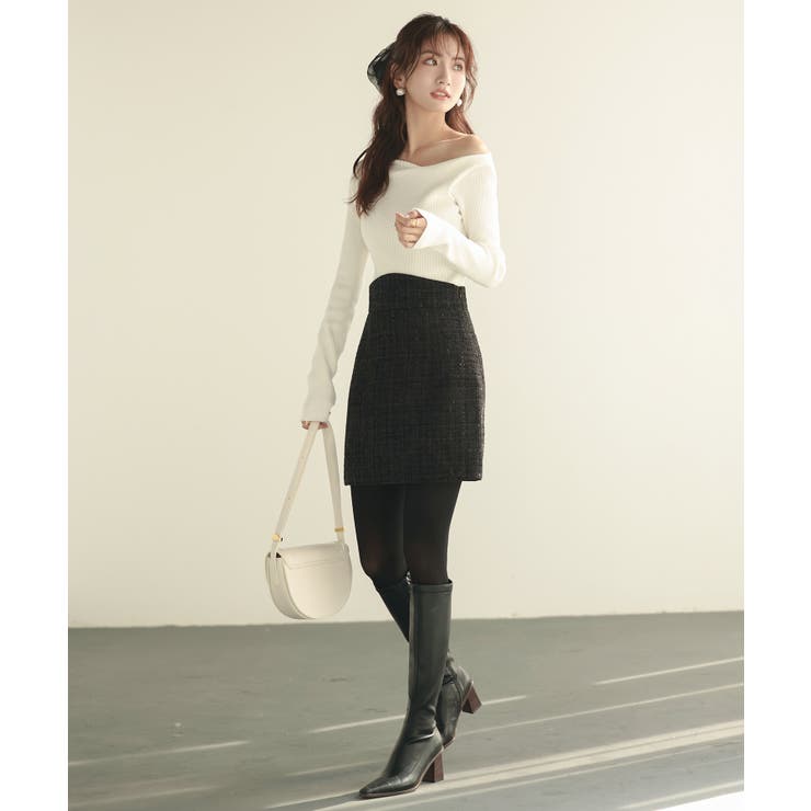 イレギュラーネックニットプルオーバー | SAISON DE PAPILLON  | 詳細画像12 