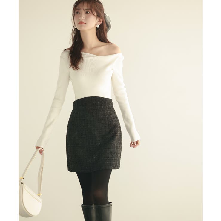 イレギュラーネックニットプルオーバー | SAISON DE PAPILLON  | 詳細画像13 