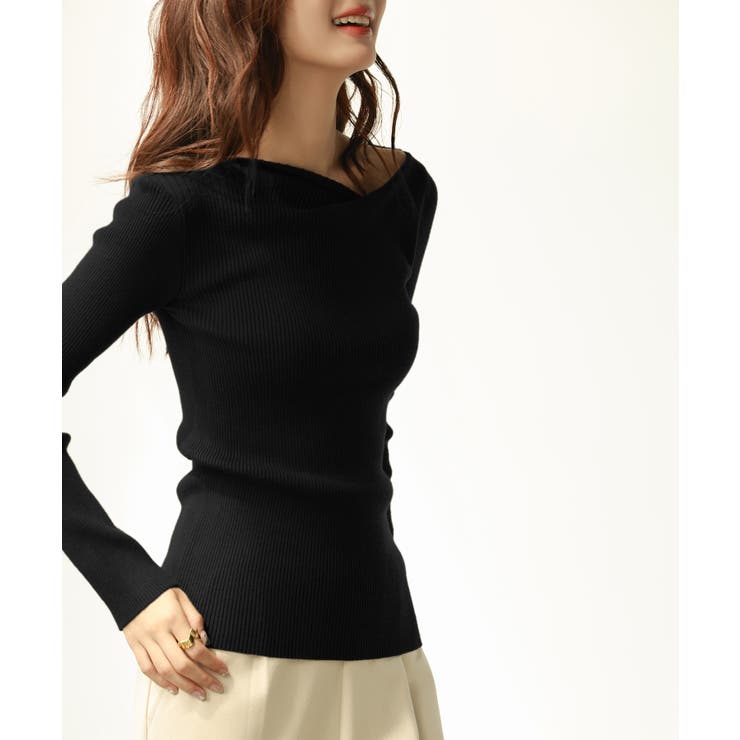 イレギュラーネックニットプルオーバー | SAISON DE PAPILLON  | 詳細画像17 