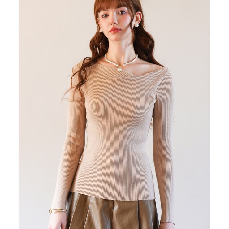 イレギュラーネックニットプルオーバー | SAISON DE PAPILLON  | 詳細画像21 