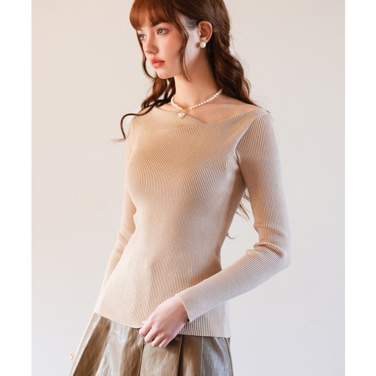 イレギュラーネックニットプルオーバー | SAISON DE PAPILLON  | 詳細画像22 