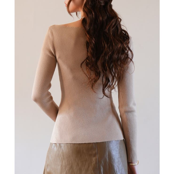 イレギュラーネックニットプルオーバー | SAISON DE PAPILLON  | 詳細画像23 