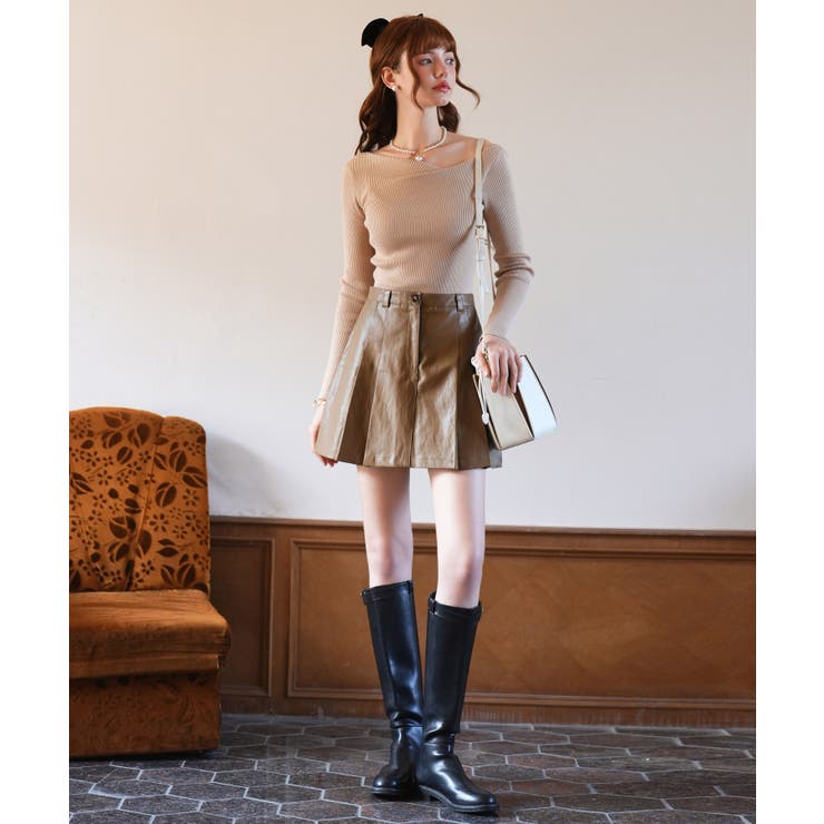 イレギュラーネックニットプルオーバー | SAISON DE PAPILLON  | 詳細画像25 