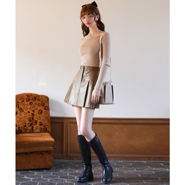 イレギュラーネックニットプルオーバー | SAISON DE PAPILLON  | 詳細画像26 