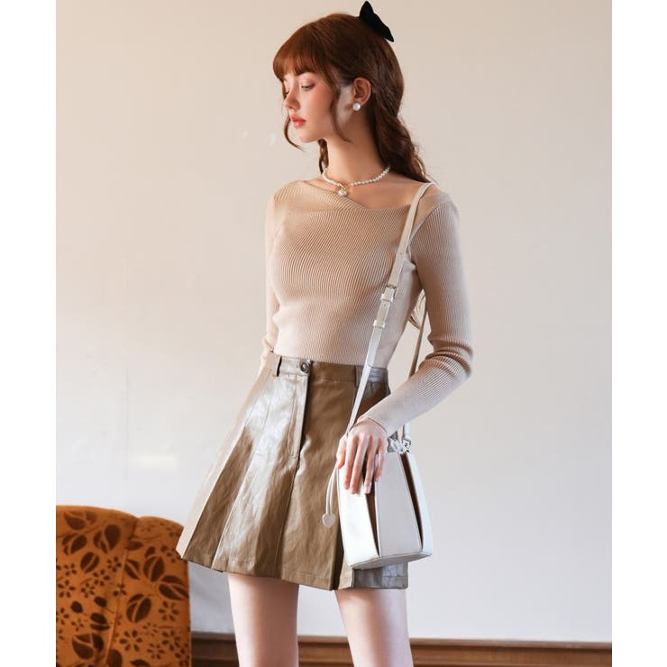 イレギュラーネックニットプルオーバー | SAISON DE PAPILLON  | 詳細画像27 