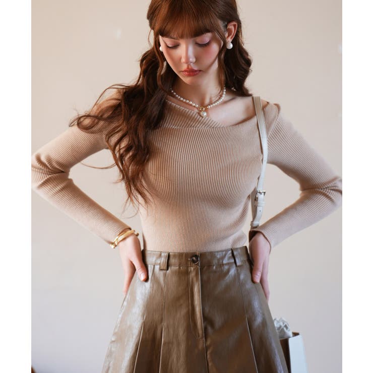 イレギュラーネックニットプルオーバー | SAISON DE PAPILLON  | 詳細画像30 