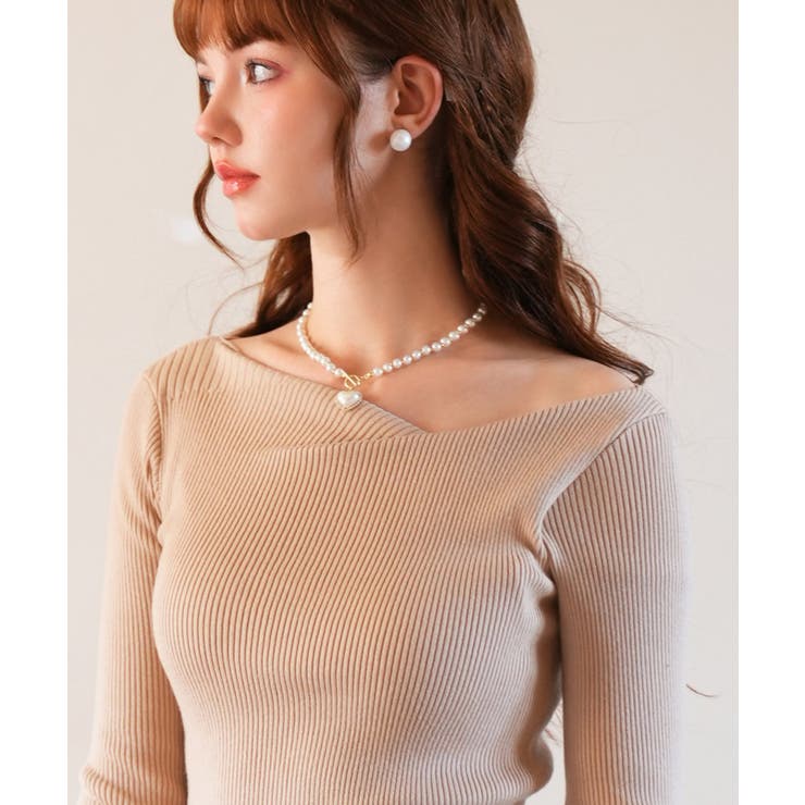 イレギュラーネックニットプルオーバー | SAISON DE PAPILLON  | 詳細画像31 