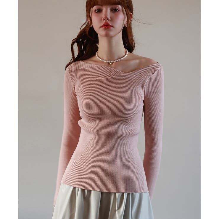 イレギュラーネックニットプルオーバー | SAISON DE PAPILLON  | 詳細画像34 