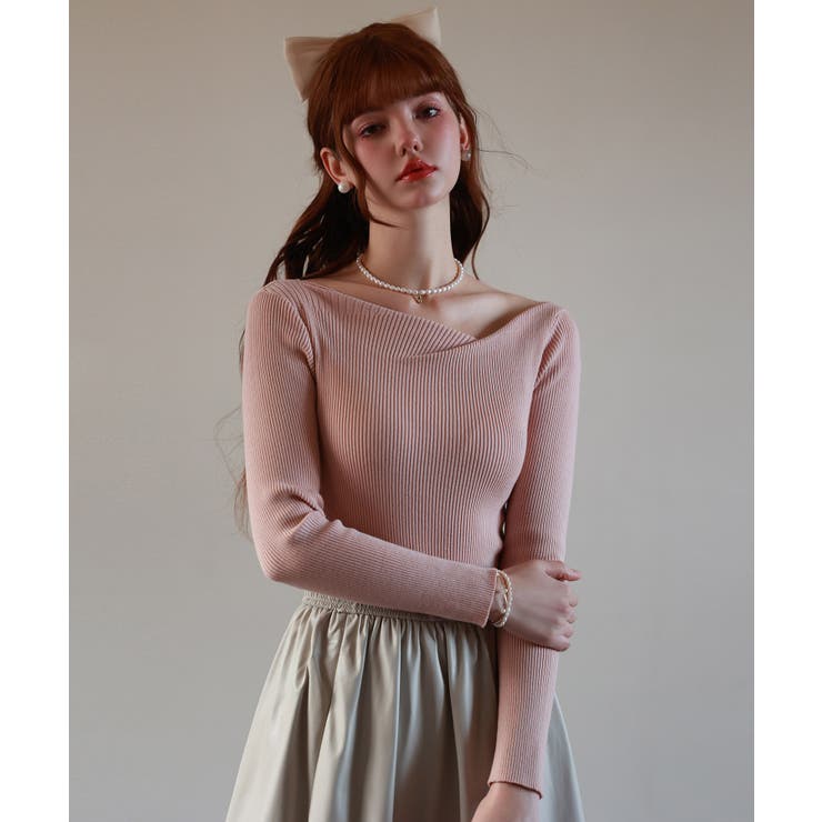 イレギュラーネックニットプルオーバー | SAISON DE PAPILLON  | 詳細画像39 