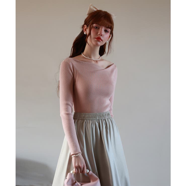 イレギュラーネックニットプルオーバー | SAISON DE PAPILLON  | 詳細画像40 