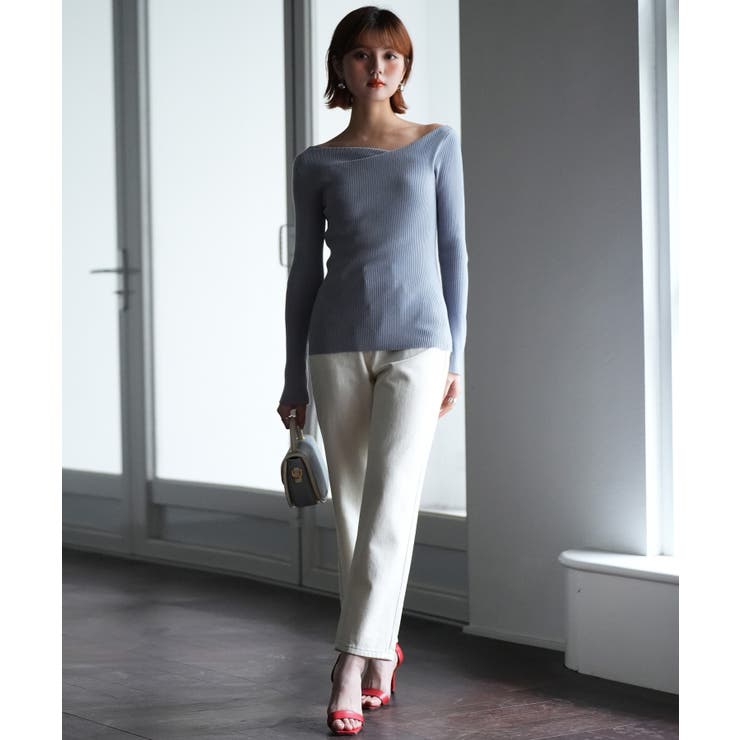 イレギュラーネックニットプルオーバー | SAISON DE PAPILLON  | 詳細画像46 